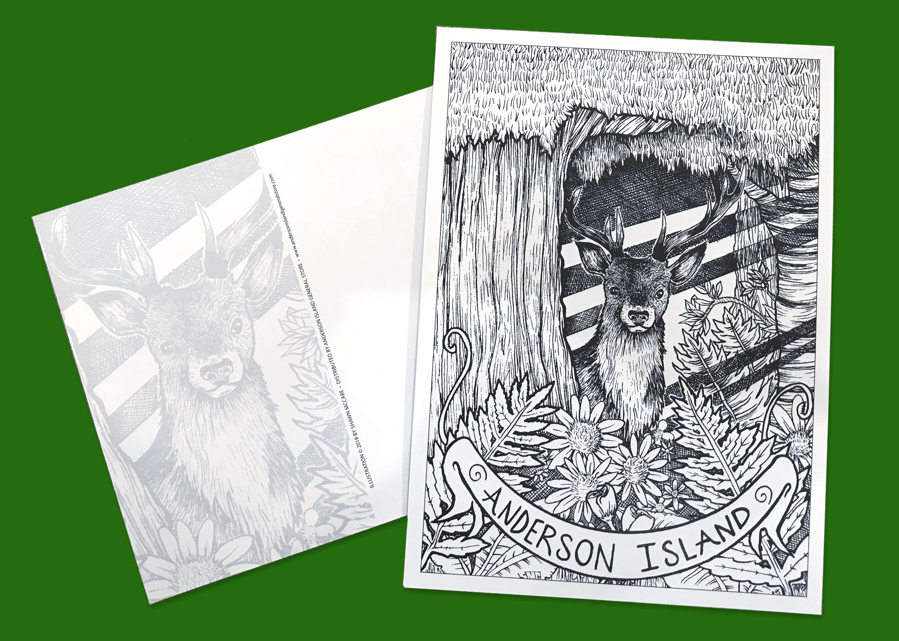 Deer - Greeting Card and Postcard by Anderson Island artist Shawn McCabe