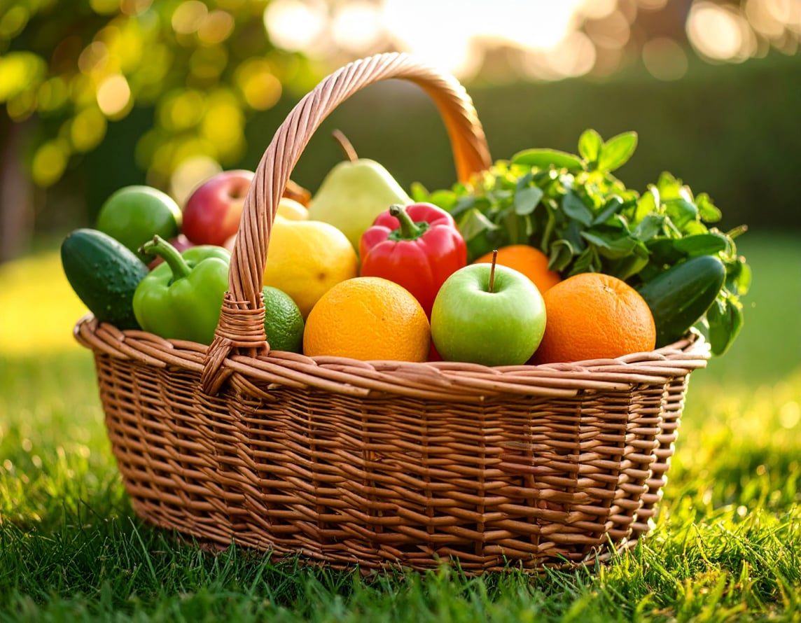 AI Generated basket of fresh produce