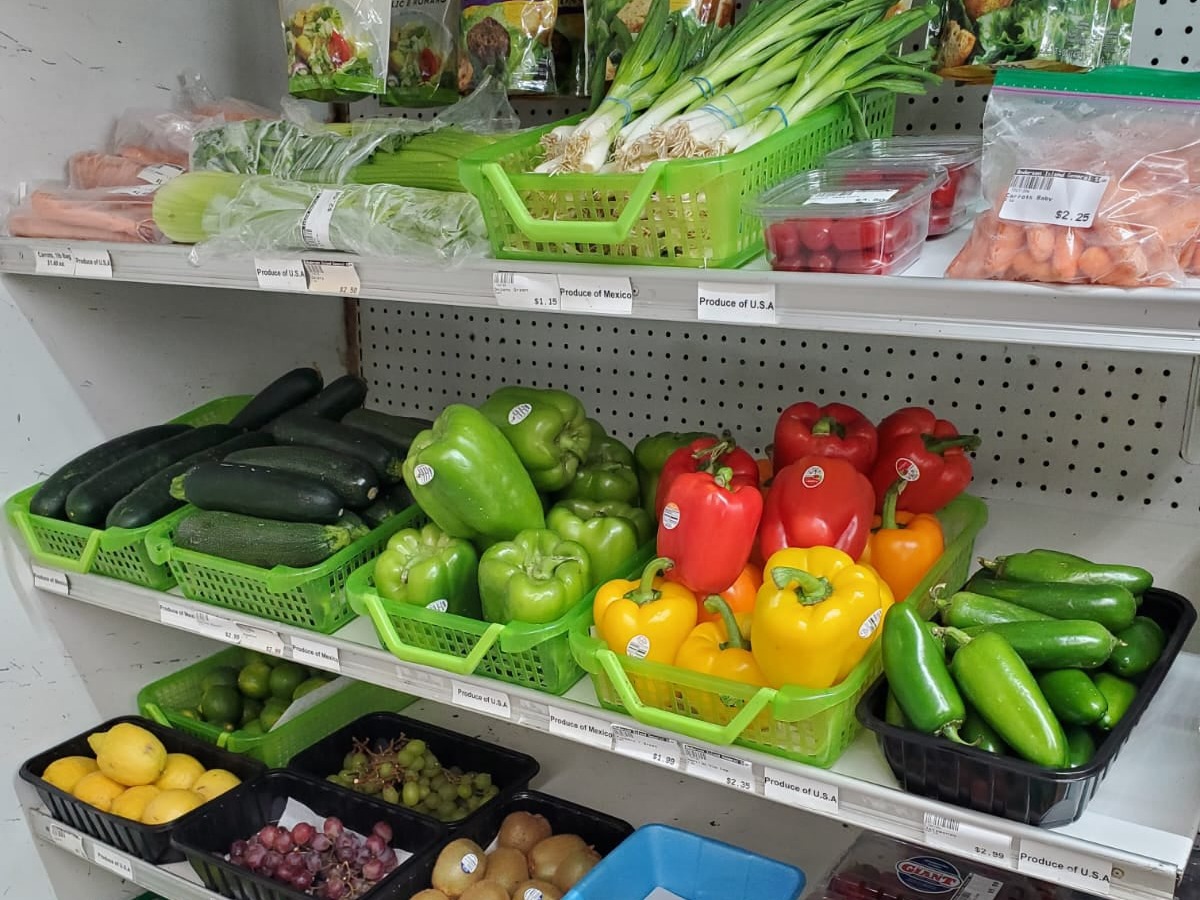 Fresh produce and fruit.